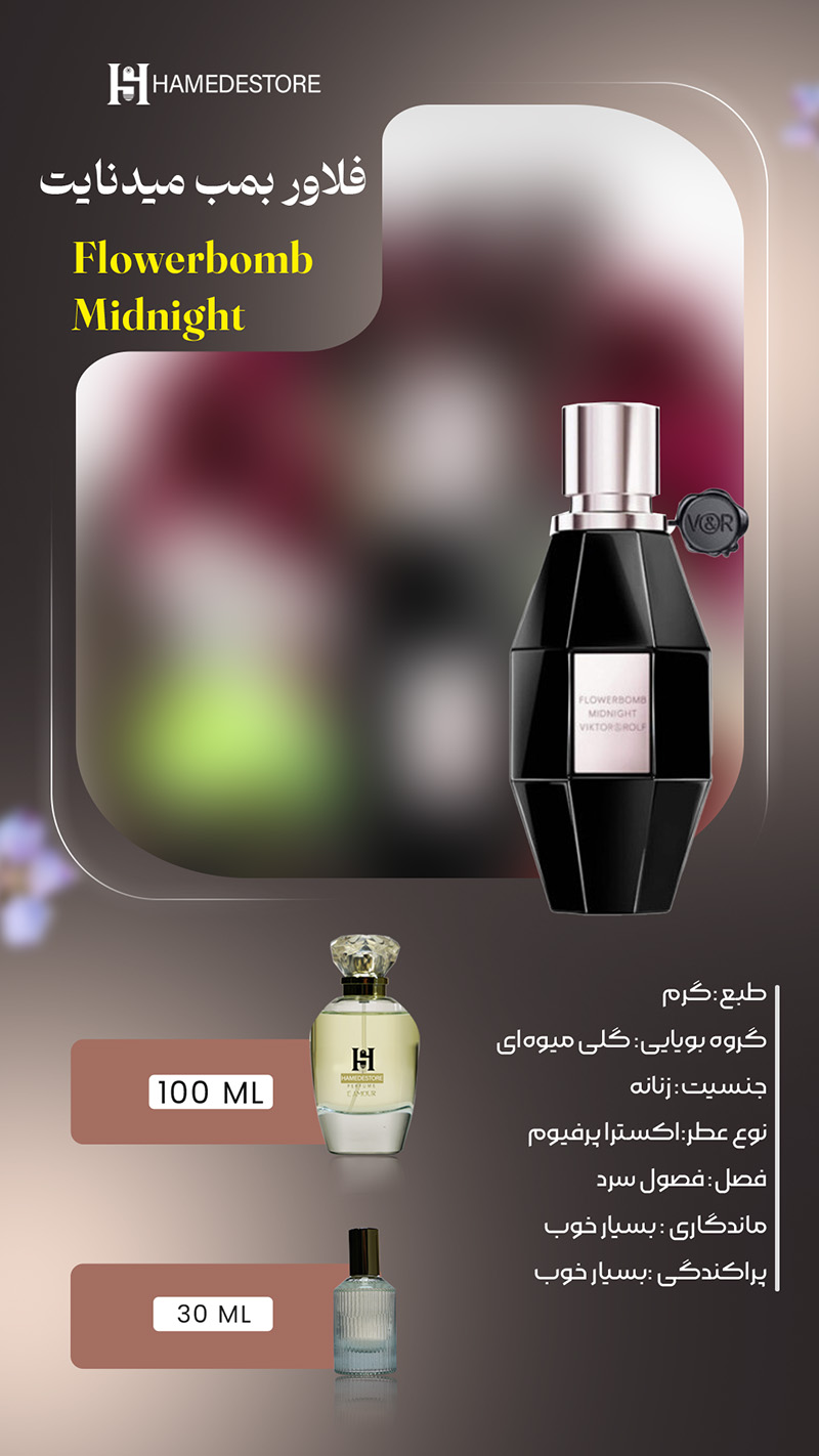 خرید عطر فلاور بمب میدنایت زنانه (Flowerbomb Midnight) | حامد استور