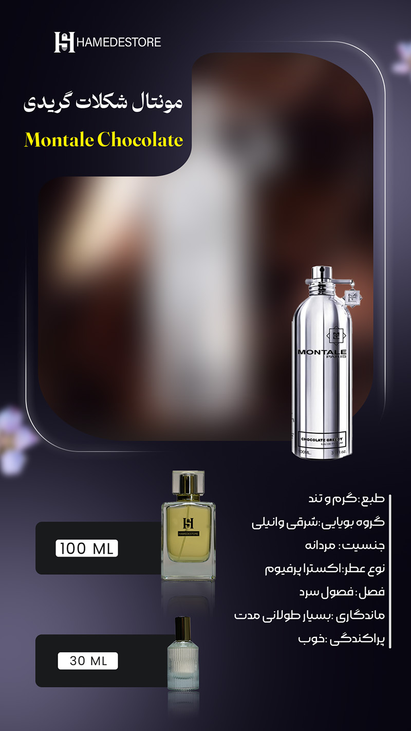 بطری عطر مونتال شکلات گریدی مردانه اصل با رایحه گرم و کاکائویی